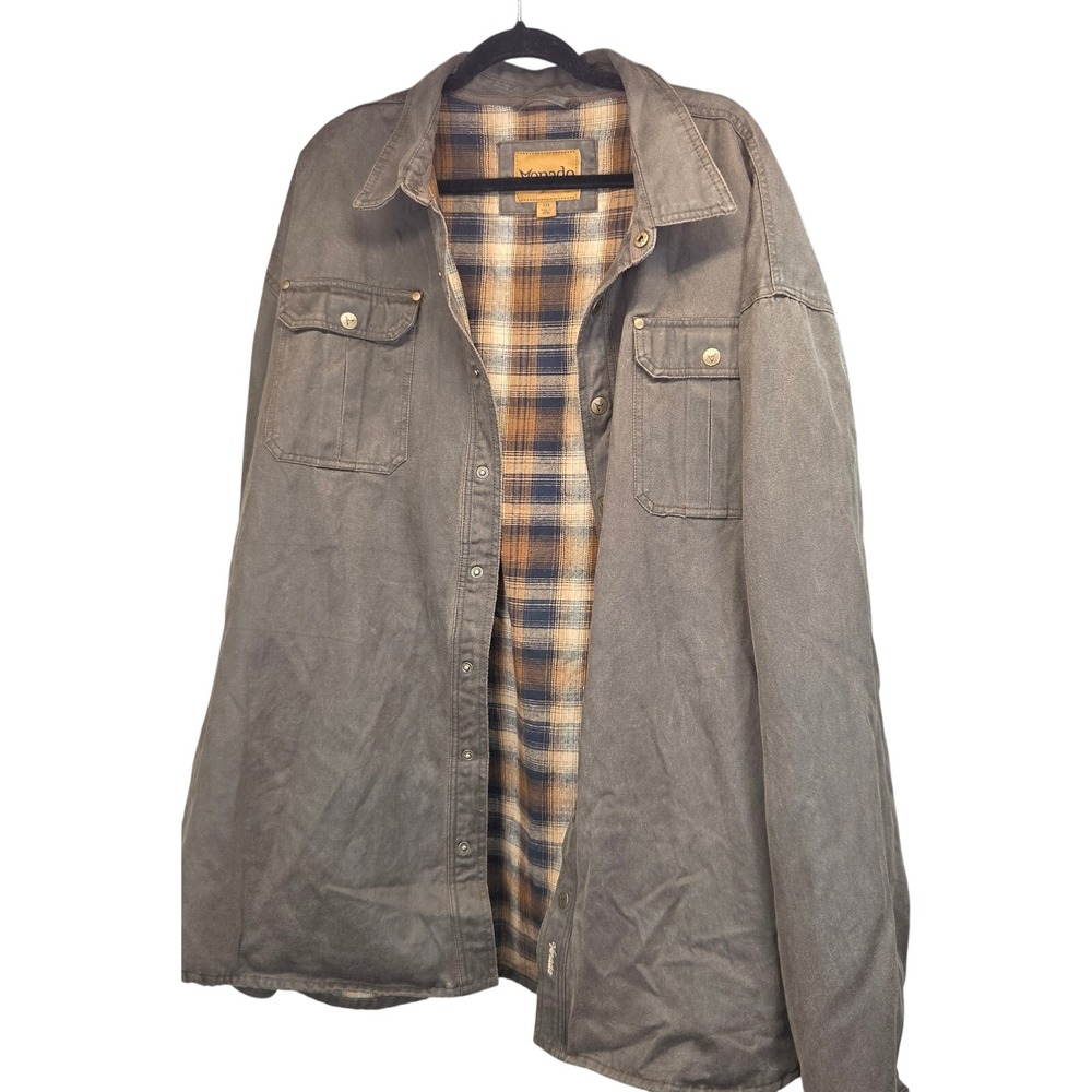 Venado Canvas Shirt Jacket Mens 4XLT Concealed Carry Flannel Lined Brown Rugged